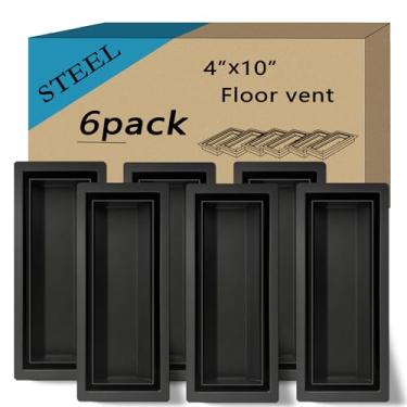 Imagem de Aberturas de piso 4x10, registro de piso de aço resistente, desempenho de ventilação 50% maior do que outros, design moderno elegante, acabamento preto Sandtex, serve para inserções de madeira de