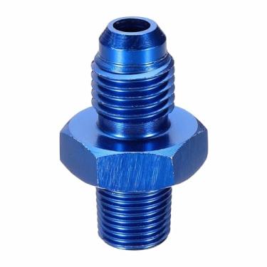 Imagem de HARFINGTON 2 peças 4AN macho para 1/20.3 cm NPT macho adaptador de alargamento reto tubo adaptador de encaixe de linha de mangueira de combustível de alumínio para veículos, azul