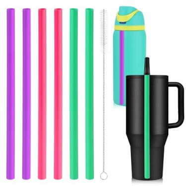 Imagem de Canudos de substituição para HydroJug 1,134 g, substituição de plástico livre de BPA, canudos reutilizáveis com escova de limpeza, acessórios de substituição para garrafa de água Owala FreeSip 24