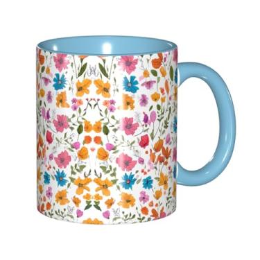 Imagem de Zeraoke Canecas de café criativas românticas extravagantes com estampa de borboletas de pássaros, personalizadas, presente para família, tamanho de 325 ml, unissex