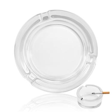 Imagem de RTYVBMX Cinzeiro personalizado adicione seu logotipo imagens de texto cinzeiros personalizados para decoração de mesa de escritório restaurante, 1 peça em branco