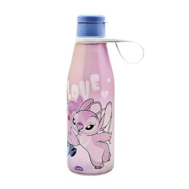 Imagem de Garrafa Infantil Stitch 530ml Plástico Com Tampa Abre Fácil Plasútil, 