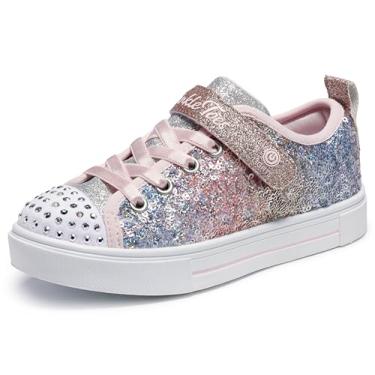 Imagem de Skechers Tênis infantil unissex Twinkle Sparks-Sequin Flash, Elos rosa/multi, 9 Toddler
