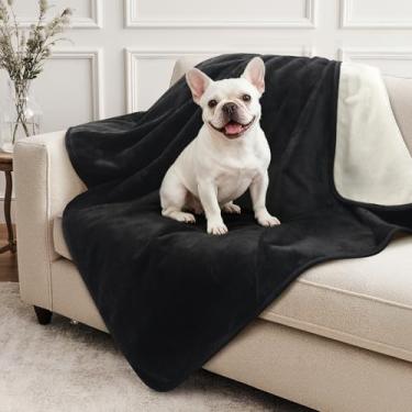 Imagem de LOOBANI Cobertor de cachorro impermeável para sofá: cobertores de filhotes à prova de derramamento para cães pequenos e médios laváveis, manta de flanela macia reversível para cama de cachorro, caixa