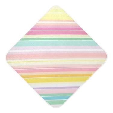 Imagem de Toalhas de bebê com capuz ultra macias absorventes toalhas de banho coloridas listradas musselina algodão toalhas de banho para recém-nascidos bebês 76 x 76 centímetros