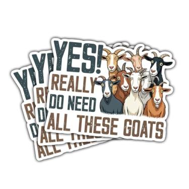 Imagem de 3 adesivos Yes I Really Do Need All These Goats, decalques engraçados de vinil com citação de cabra para laptop, caderno, garrafa de água, garrafa hidráulica, para-choque de carro, álbum de recortes