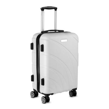 Imagem de Mala de Bordo 44L em ABS com Cadeado de Senha, 4 Rodas 360°, Carrinho em Aço, Forro em Nylon 210D e Plaquinha de Metal – 53x38x23cm