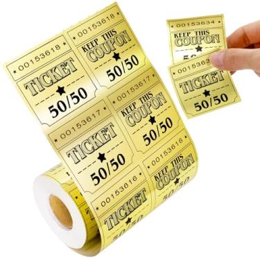 Imagem de ceiba tree Raffle Tickets Double Roll 300Pcs Gold Cards Tickets for Christmas Happy Holidays Events Carnivals Entry Class Reward Prizes