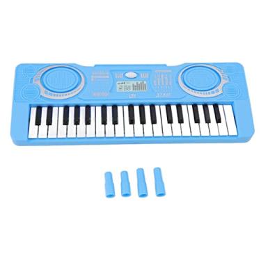 Imagem de SIWOTED Kid Teclado Piano Brinquedo 37 teclas melhoram a coordenação olho-mão música instrumento educacional (Azul)