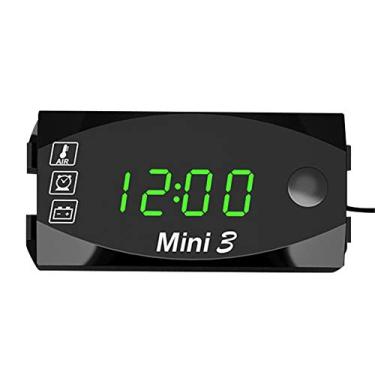 Imagem de Relógio Digital 3 em 1 para Motocicleta Termômetro Voltagem Voltímetro IP67 Tester Medidor de Bateria Carro Barco Marinha 6V-30V