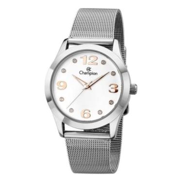 Imagem de RELOGIO CHAMPION ANALOGICO BRANCO METAL PRATA CN29098N