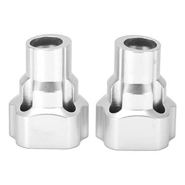 Imagem de CUOFYUNL 2 unidades RC tampa do eixo traseiro bucha do eixo portal externo manga da carcaça de alumínio para caminhão Losi LMT 1/8 RC (Prata)