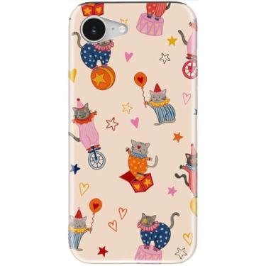 Imagem de LUMARKE Capa fofa para iPhone 16e - Compatível com carregamento sem fio - Silicone macio de camada dupla + capa rígida - Design floral moderno - Capa de telefone brilhante para mulheres - Carnaval de