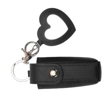 Imagem de Zerodis Bolsa de Bálsamo Labial de Couro Pu, Porta-chaves de Cosméticos Com Espelho, Bolsa de Suporte de Batom de Toque Confortável para Mulheres, Itens Essenciais de Viagem 3,54X1,18In de Bálsamo