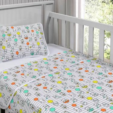 Imagem de Jogo de Cama Tecebem Mini Cama(Montessoriana) Malha 100% Algodão Humor 3 Peças Branco