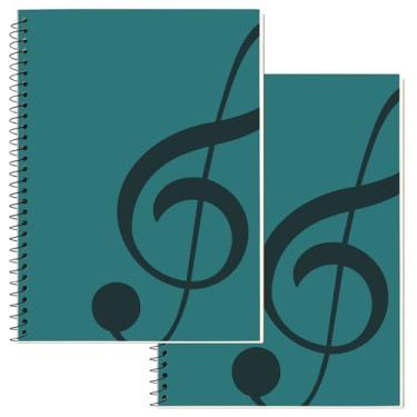 Imagem de DOMMI Caderno de composição de partituras em branco, 2 pacotes, caderno de papel de equipe manuscrito com 200 páginas 26 x 19 cm, caderno de composição musical encadernado em espiral para compositores