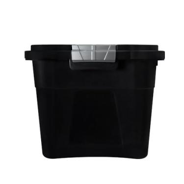 Imagem de Caixa Organizadora Multiuso Plástica com Tampa, Preta, 30 Litros
