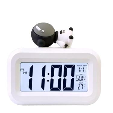 Imagem de Despertador Digital, Relógio Eletrônico de Desenho Animado de Cabeceira, Despertador Infantil Com Tela LED, Alarme Multifuncional, Exibição de Calendário de Temperatura para o