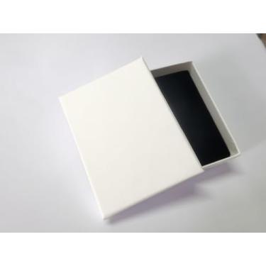 Imagem de 4 caixas de presente de papelão, caixa de armazenamento retangular branca com esponja preta dentro, caixa de embalagem de presente para exibição de joias de presente de aniversário de festival, 8,4 x