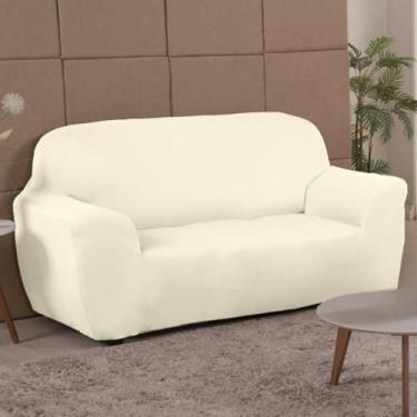 Imagem de Capas para sofás com ajuste suave em tecido de malha gel Adequadas para sofás e poltronas de 1/2/3/4 lugares Altamente protetoras e fáceis de instalar (Off-White,3 Lugares)
