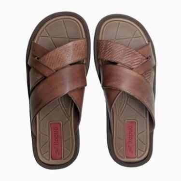 Imagem de Chinelo Slide Casual Masculino Itapuã Couro Confortável 705-Masculino