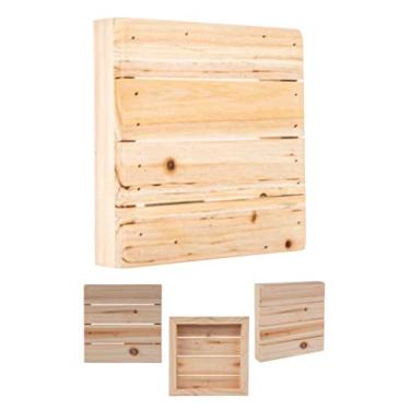 Imagem de 6 placas de madeira de palete pequenas de madeira inacabadas (15,88 cm x 15,88 cm x 3,33 cm)