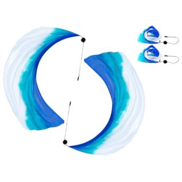 Imagem de Anlising 2 peças de véu de seda para dança, véu colorido de dança do ventre, bolas de arremesso de seda Poi, bola de dança do ventre de seda, véu de seda com bola Poi, adequado para apresentações e