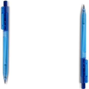 Imagem de Caneta Esferográfica em Alumínio Reciclado, Retrátil, Escrita Azul, Corpo Emborrachado, Ponta Touch, Refil Tipo Parker, Ambidestro, 15g (Kit 2 Azul)