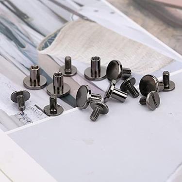 Imagem de Naroote Kit de Rebites de Cabeça Plana Durável Com 50 Conjuntos para Encadernação de Notebook, Acessórios de Artesanato Perfeitos para Bolsas e Bolsas, Rebite de Cobre e Conjunto de Parafusos para
