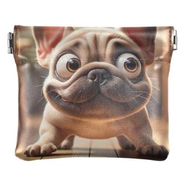 Imagem de Bolsa feminina de couro majestoso leão com estampa de animal para troca de cartão, Bulldog francês engraçado, one size, Minimalista moderno