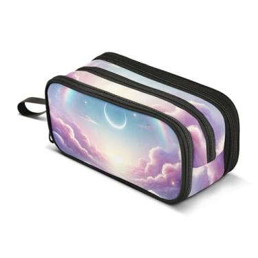 Imagem de TSENQUE Estojo para lápis com zíper, arco-íris místico, sonho, céu, lápis, bolsas, armazenamento fofo para meninas, floral, rosa, escola, escritório, faculdade, material escolar
