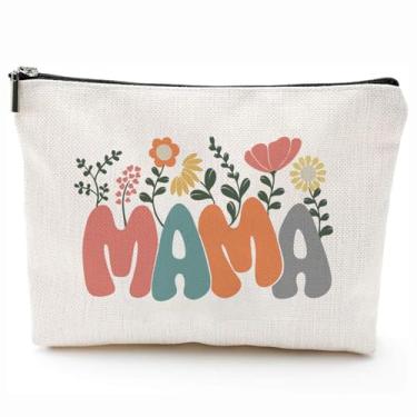 Imagem de IASINN Bolsa de cosméticos Best Mom Ever, presentes para mãe da filha e filho - aniversário, Natal, agradecimento, viagem, bolsa organizadora de maquiagem, presentes para mães e mulheres, ideia de