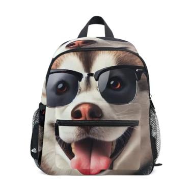 Imagem de GAIGEO Husky Dog Cute Mini Kids Backpack, 10x4x12 In, Toddler Girls Backpack Includes Water Bottle Pockets, Whistle Clip for Safety