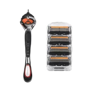 Imagem de Aparelho De Barbear Manual Masculino De Aço Inoxidável Com 5 Camadas, 