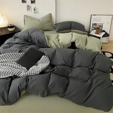 Imagem de Conjunto de cama bicolor para todas as estações, capa de edredom confortável em algodão macio e agradável à pele, 6, 1,5 m, conjunto de 4 peças A