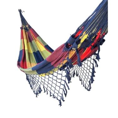 Imagem de Rede De Descanso Chic Dormir Aconchego Decorativa para Varandas, Quintais e Quartos, Projetada para Relaxamento Familiar, Combina com Estilos Decorativos Diversos(Colorido escuro)