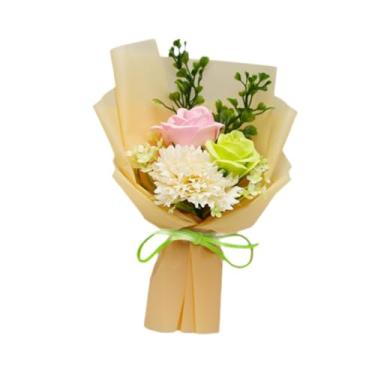 Imagem de Generic Buquê de sabonete decorativo, ornamento simulado, presente para mãe, sabonete floral, flores artificiais para aniversário, Dia dos Professores, Amarelo