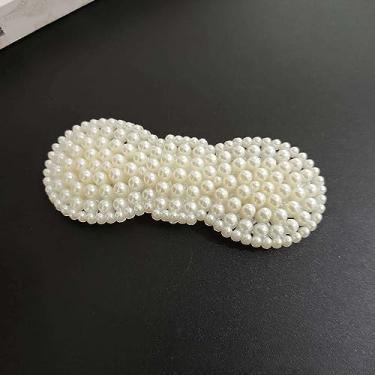 Imagem de Semme Falso Pérola Plástico Ferro Elegante Bonito Lado Franja Headwear Presilhas Acessórios de Cabelo para Meninas para Trabalho Data Festa Festival (quadrado de renda)