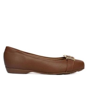 Imagem de Sapatilha Feminina Modare Casual Com Fivela Dourada Marrom-Feminino