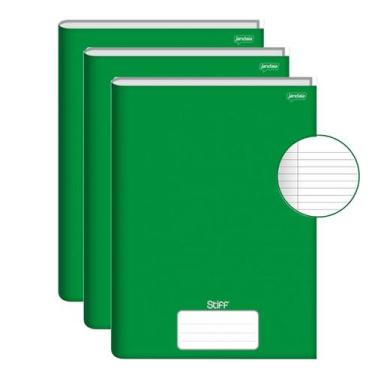Imagem de Caderno Brochura Grande Capa Dura 96 Folhas Kit 3un Stiff Escolar Educ