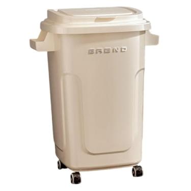 Imagem de Fenteer Lixeira minimalista de dupla camada, para sala de estar e escritório, Cream 73 L