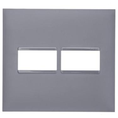 Imagem de Placa 4x4 2 postos Pial Plus+ Legrand cinza acetinado 618511cz