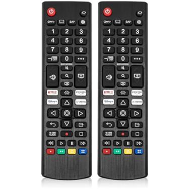 Imagem de (Pacote com 2) Controle remoto universal para substituição de Smart TV LG, compatível com Smart TVs LG LED OLED UHD 4K, configuração fácil, sem necessidade de programação, controlador de TV de sinal