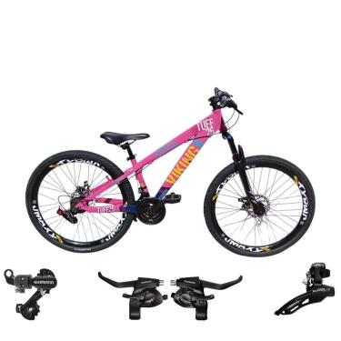 Imagem de Bicicleta 26 VikingX T25 24v Cambios e Trocador Freeride Shimano Pneu Aro 26 Balão Preto-Unissex