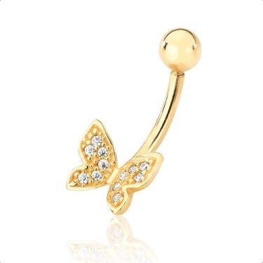 Imagem de Piercing De Umbigo Borboleta Ouro 18k - Paulistana Joias