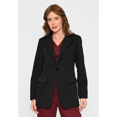 Imagem de Blazer Bisô Alfaiataria Lisa reto - P-Feminino