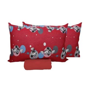 Imagem de Jogo de Lençol Portallar Disney Play+ 100% Algodão Casal Minnie Feliz Red/Vermelho Pirulito