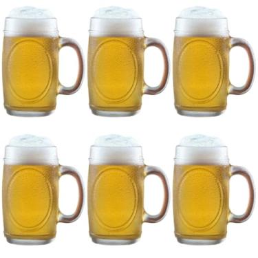 Imagem de Kit Com 6 Canecas De Vidro Chopp Cerveja Bar Restaurante Padaria 350Ml(6 Unidades)