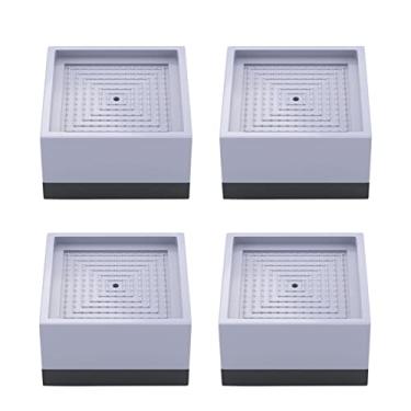 Imagem de 4 Pacote de Pisos para Máquina Lavar Roupas com Absorção Vibração Choque e Ruído Ajustáveis em Altura Secadora Geladeira Móveis Eletrodomésticos Resid