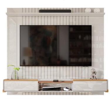 Imagem de Rack Bancada com Painel para Tv de até 70" Ases Off White/Jequitiba - 